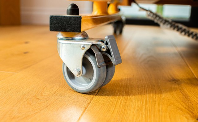 Lockable metal castors allow easy movability when required.