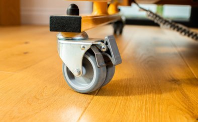 Lockable metal castors allow easy movability when required.